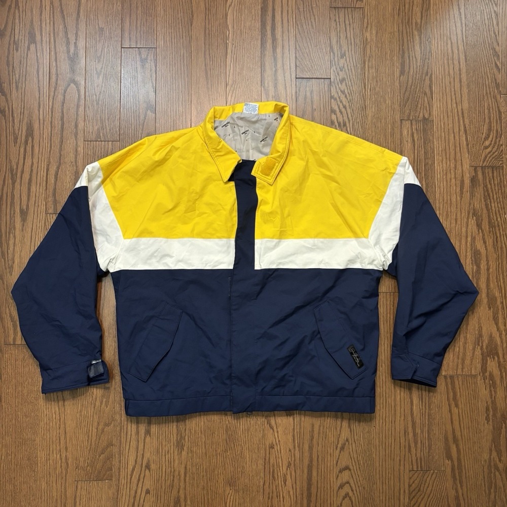 Vintage Goretex Jacket Windbreaker Track Full Zip Yellow Blue Men's Large